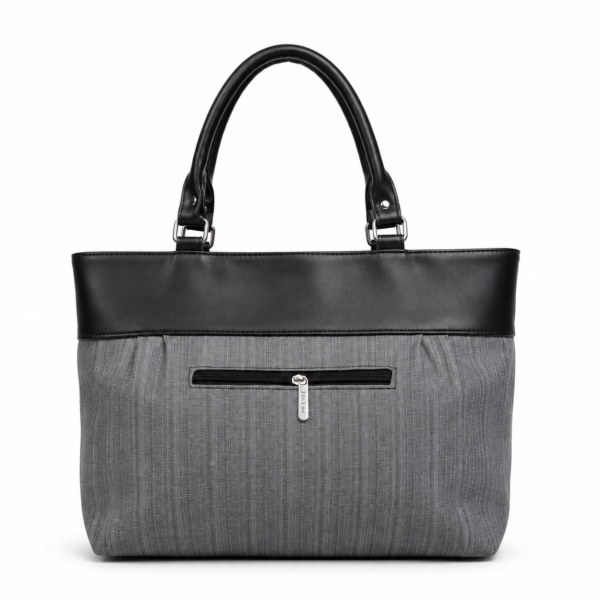 Legend Classic Black Tote Bag Back View with Secure Zip Pocket